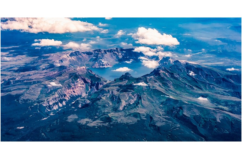 백두산 전경(항공 촬영))