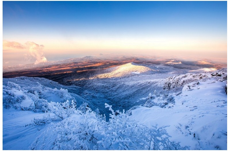 산방산이 보이는 언덕
