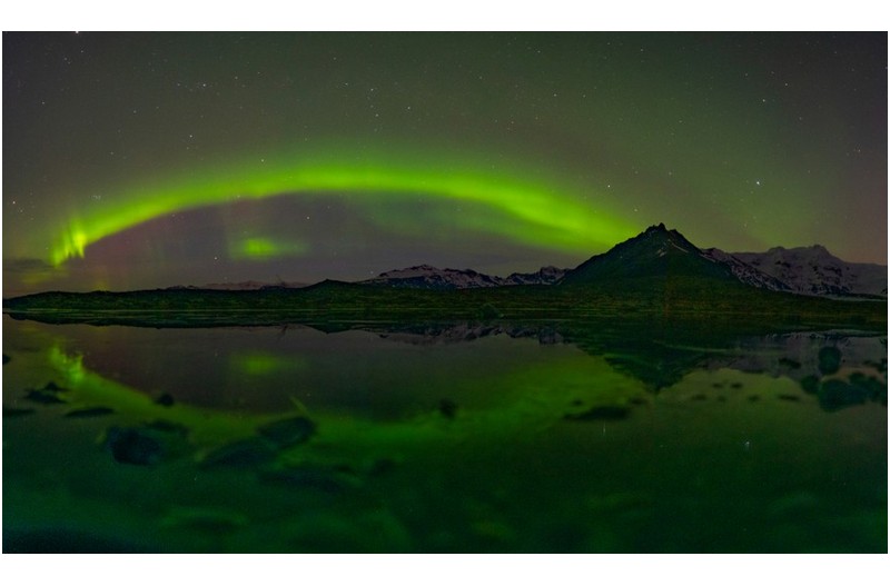 아이스랜드 오로라반영