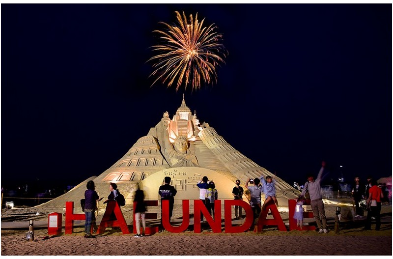 모래축제 해상 불꽃쇼