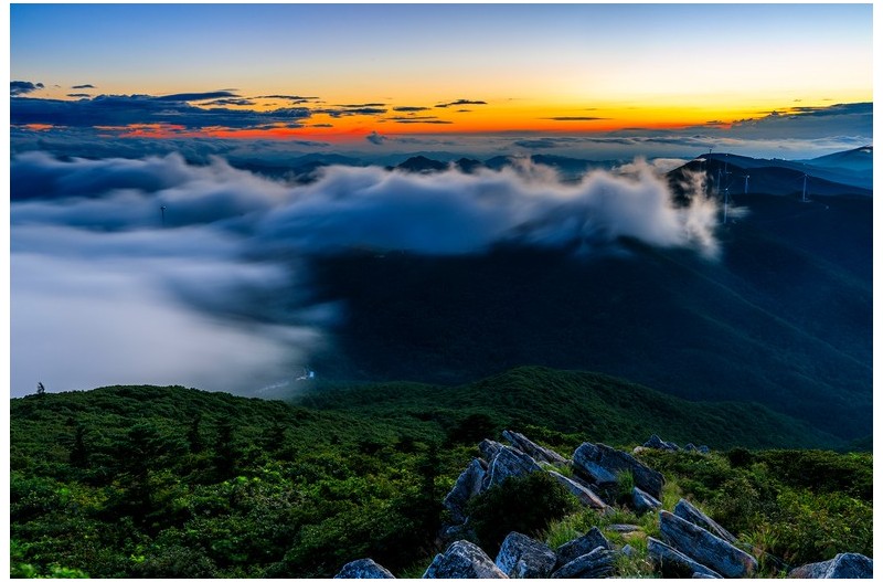 함백산 여름 일몰