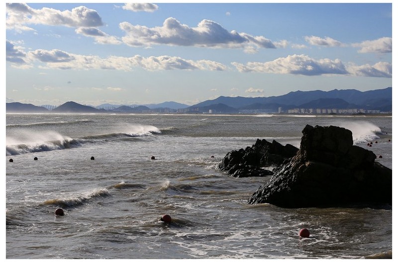 몰운대 의 (파도& 석양)