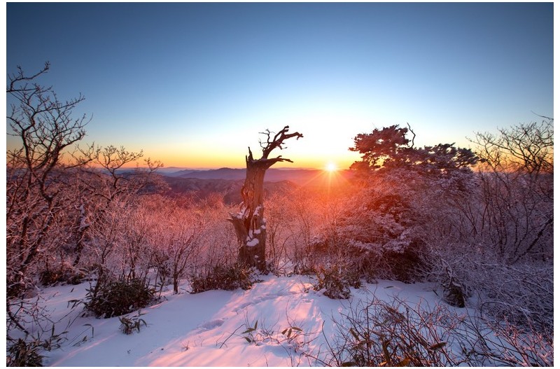 영하 25도 덕유산 일출