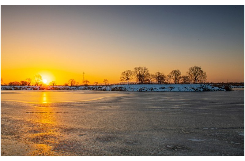 얼어버린 동섬(영산강)