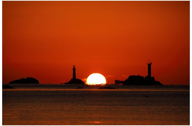 다대포 등대 오메가 일출