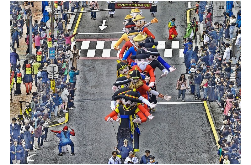 어방축제 거리 행렬