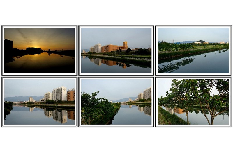 남대천 반영에 아침