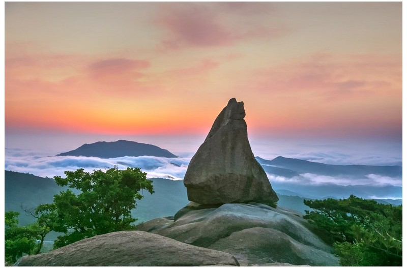 돛대바위 여명과 일출