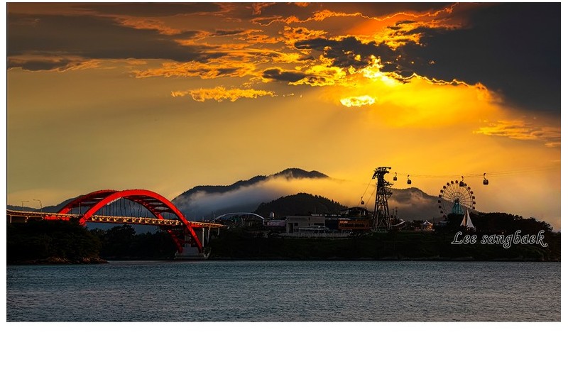 노을빛속에 해무