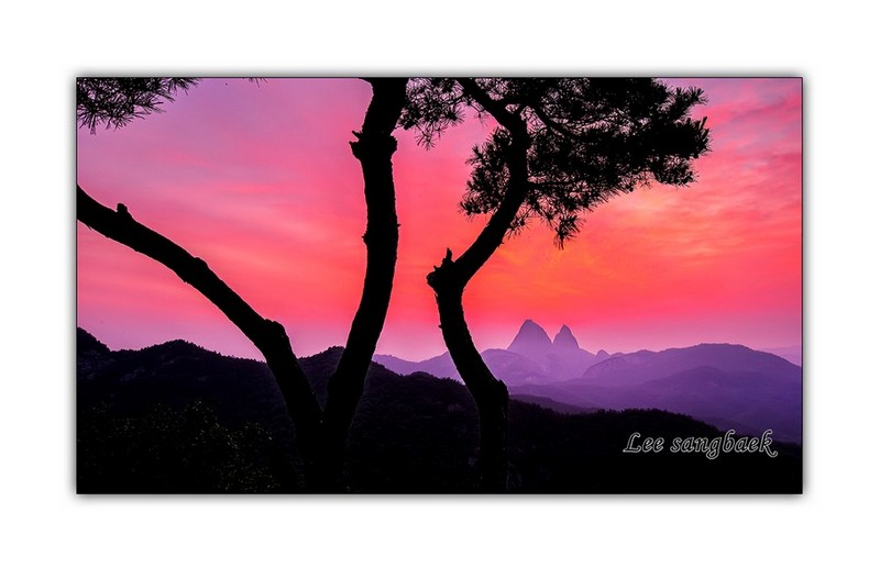 마이산 아침 여명 빛