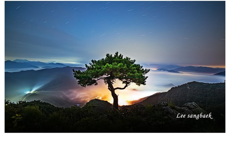 대둔산 새벽 불빛