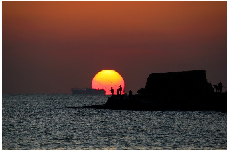 모자섬 오메가 일출