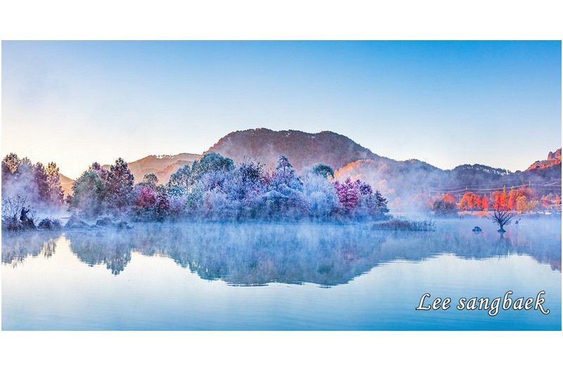 주천 물아개 피는 날 아침