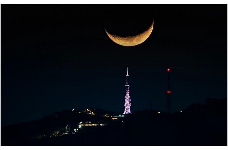 황령산에 달이 걸리때