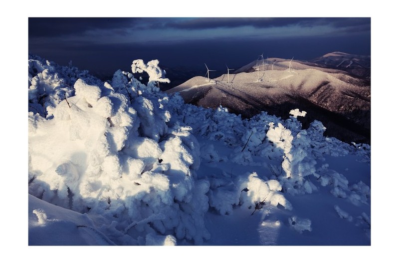 상고대와 풍력 발전기