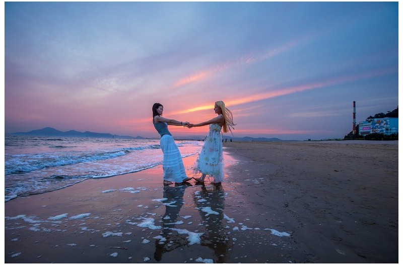 노을 물드느 다대포