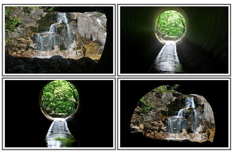 폭포 와 노깡 속 유수