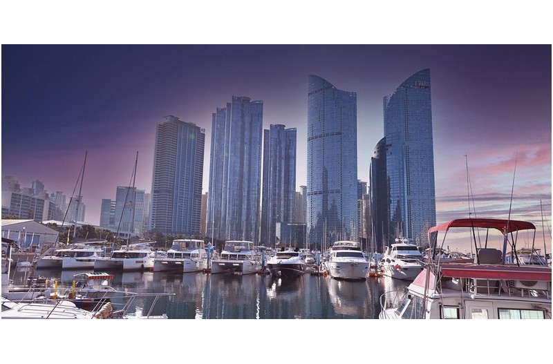 요트 계류장의 풍경 ---