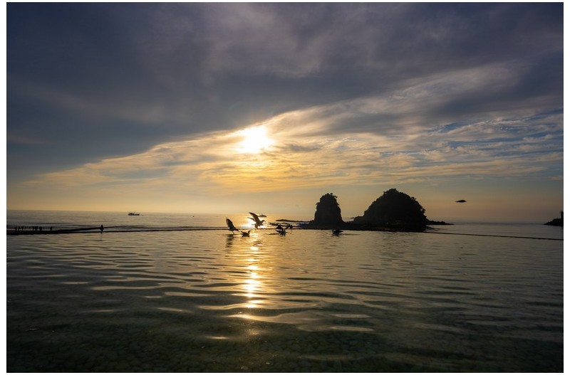 꽃지해변의 일몰
