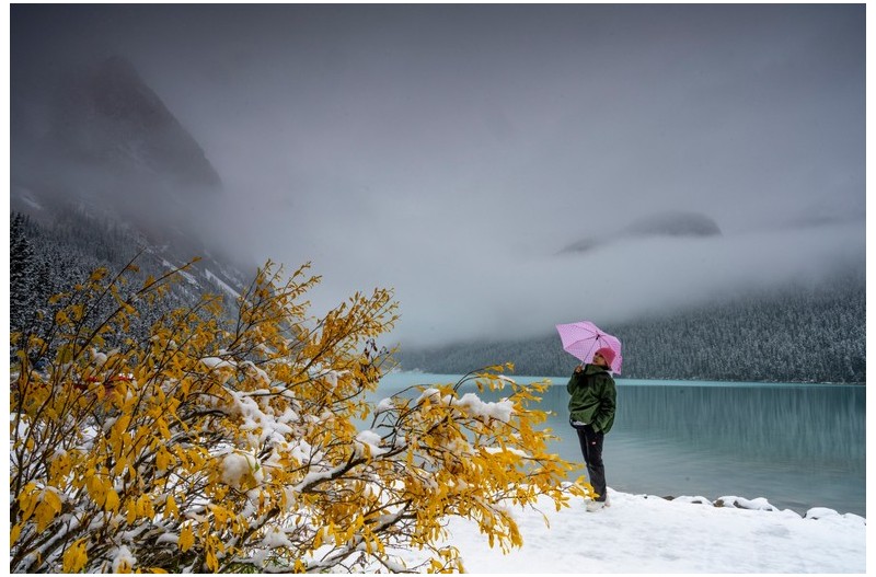 루이스레이크 첫눈,,,