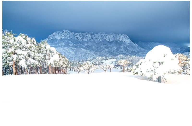 울산 바위 설경