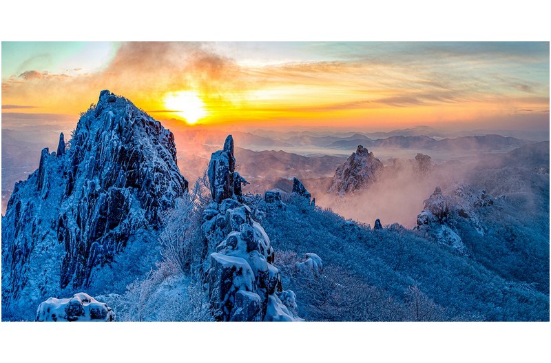 월출산의 겨울아침1