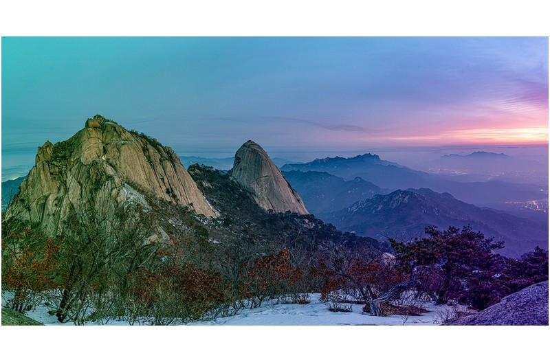 만경대의 아침빛