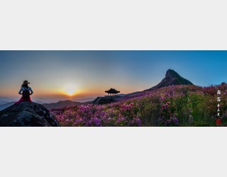 황매산 노을 빛