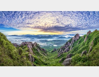 빛의 계곡 여명의 파노라마